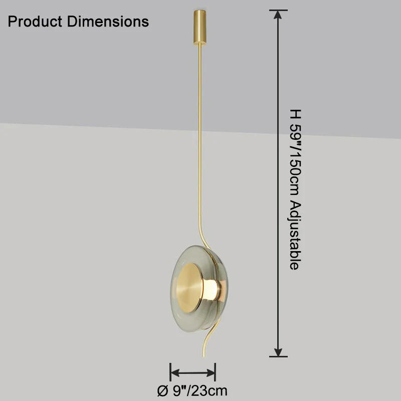 WOMO Pendulum Glass Disc Pendant Light-WM2501 - Image 15