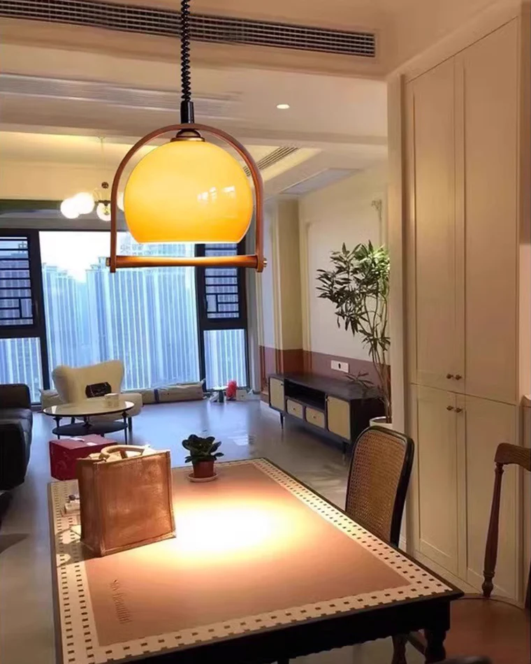 WOMO Dome Glass Rise Fall Pendant Light-WM2934 - Image 4
