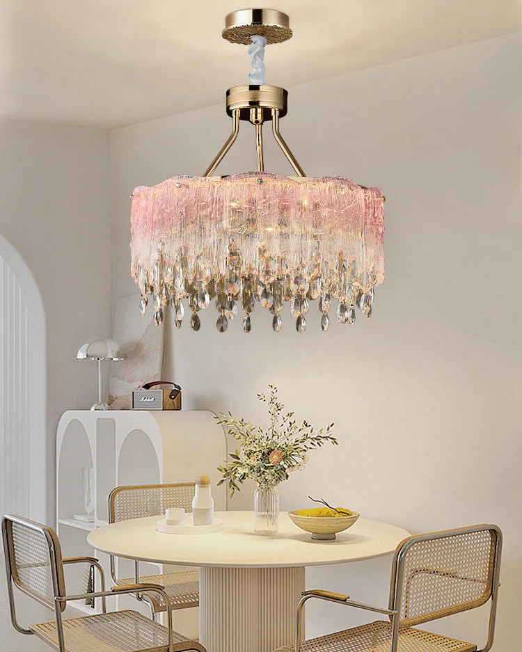 WOMO Glass Fringe Crystal Chandelier-WM3021 - Image 9