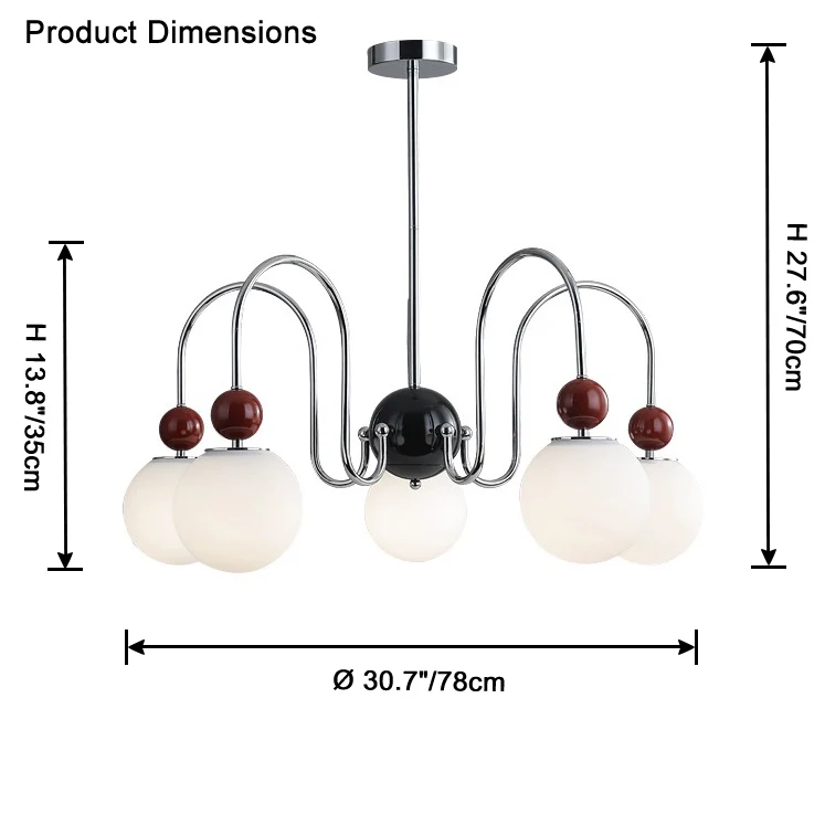 WOMO Glass Globe Arm Chandelier-WM2617 - Image 10
