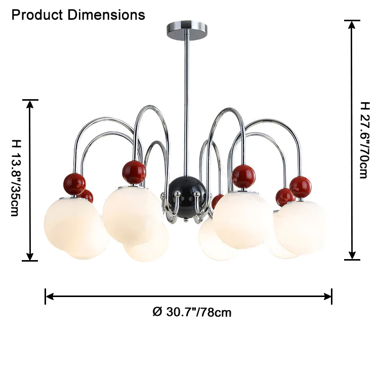WOMO Glass Globe Arm Chandelier-WM2617 - Image 12