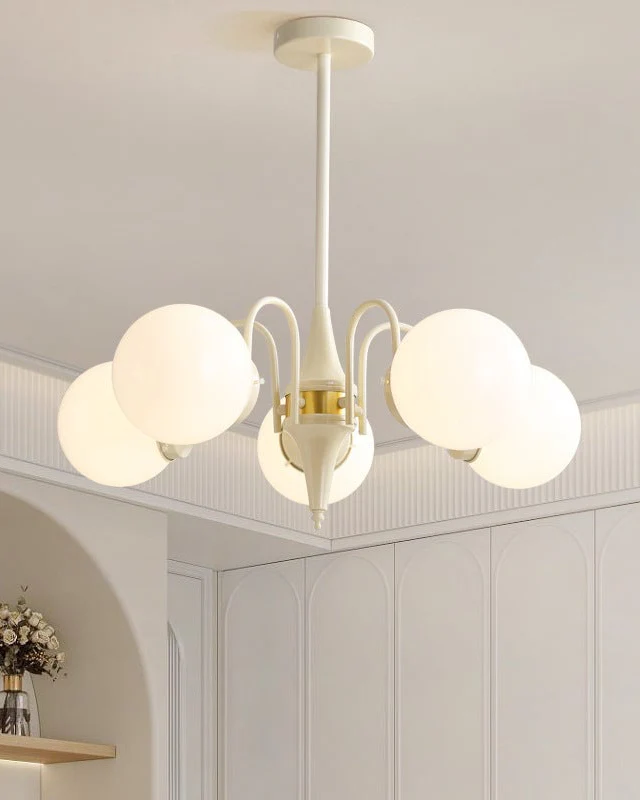 WOMO White Glass Globe Arm Chandelier-WM2624 - Image 7