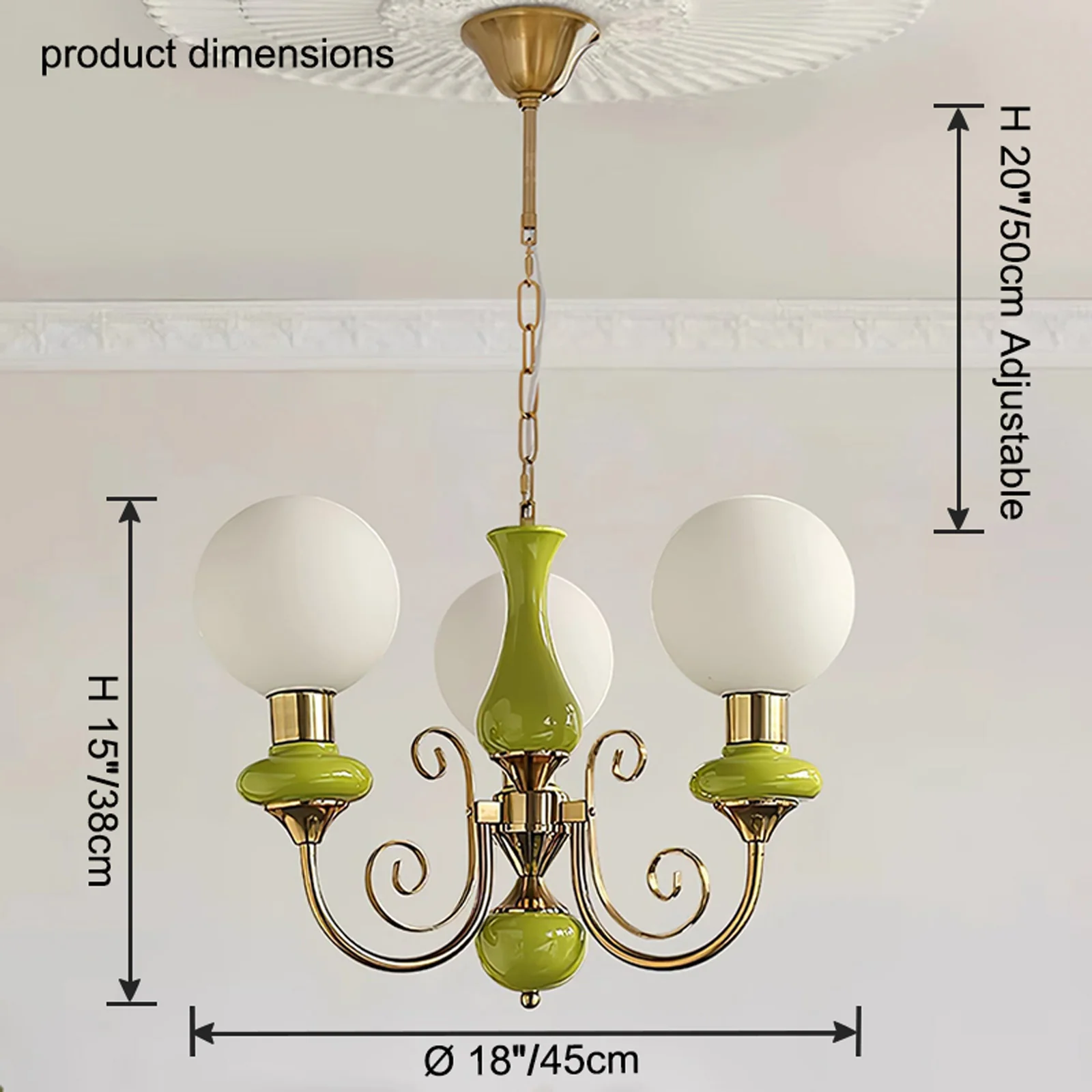 WOMO Glass Globe French Chandelier-WM2958 - Image 13