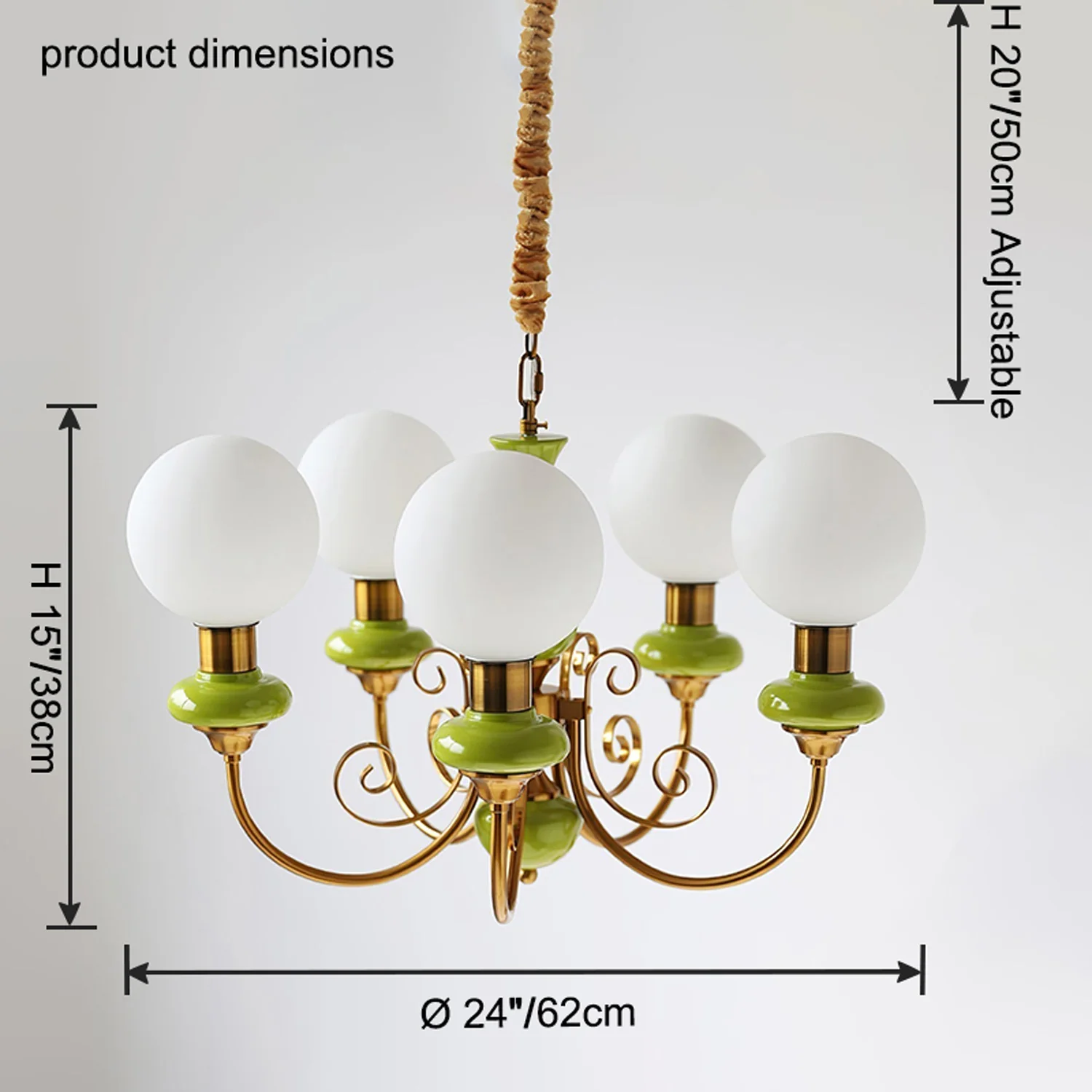 WOMO Glass Globe French Chandelier-WM2958 - Image 15