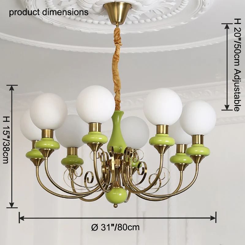WOMO Glass Globe French Chandelier-WM2958 - Image 17