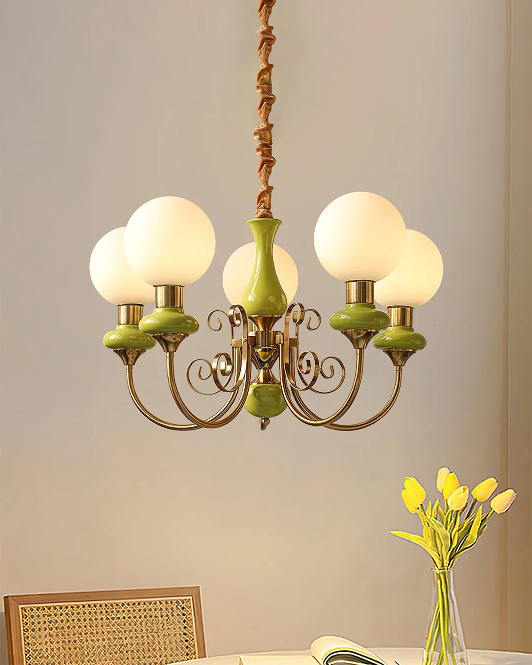 WOMO Glass Globe French Chandelier-WM2958 - Image 5