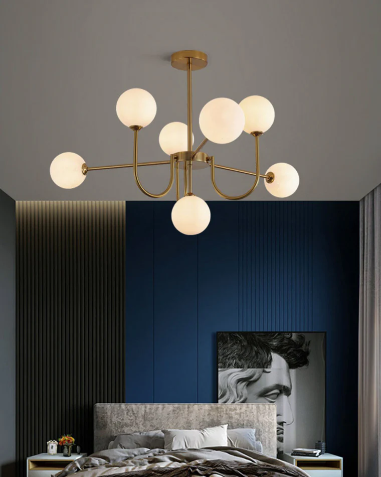 WOMO Glass Globe Brass Arm Chandelier-WM2255 - Image 13