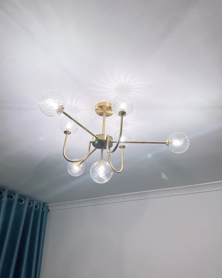 WOMO Glass Globe Brass Arm Chandelier-WM2255 - Image 27