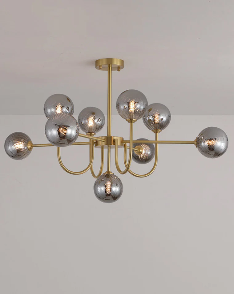 WOMO Glass Globe Brass Arm Chandelier-WM2255 - Image 33