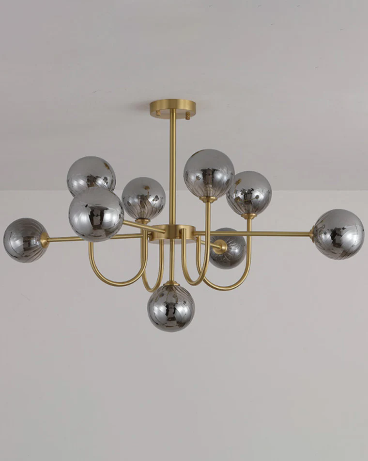 WOMO Glass Globe Brass Arm Chandelier-WM2255 - Image 34