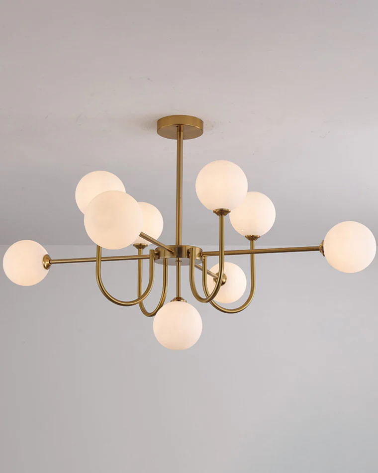 WOMO Glass Globe Brass Arm Chandelier-WM2255 - Image 35