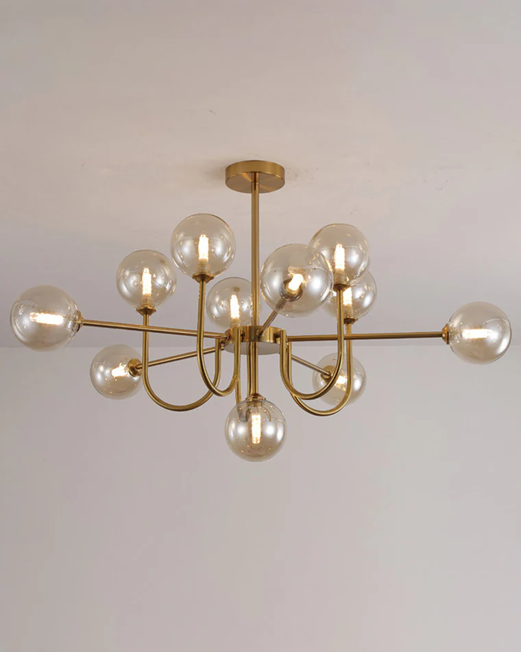 WOMO Glass Globe Brass Arm Chandelier-WM2255 - Image 36