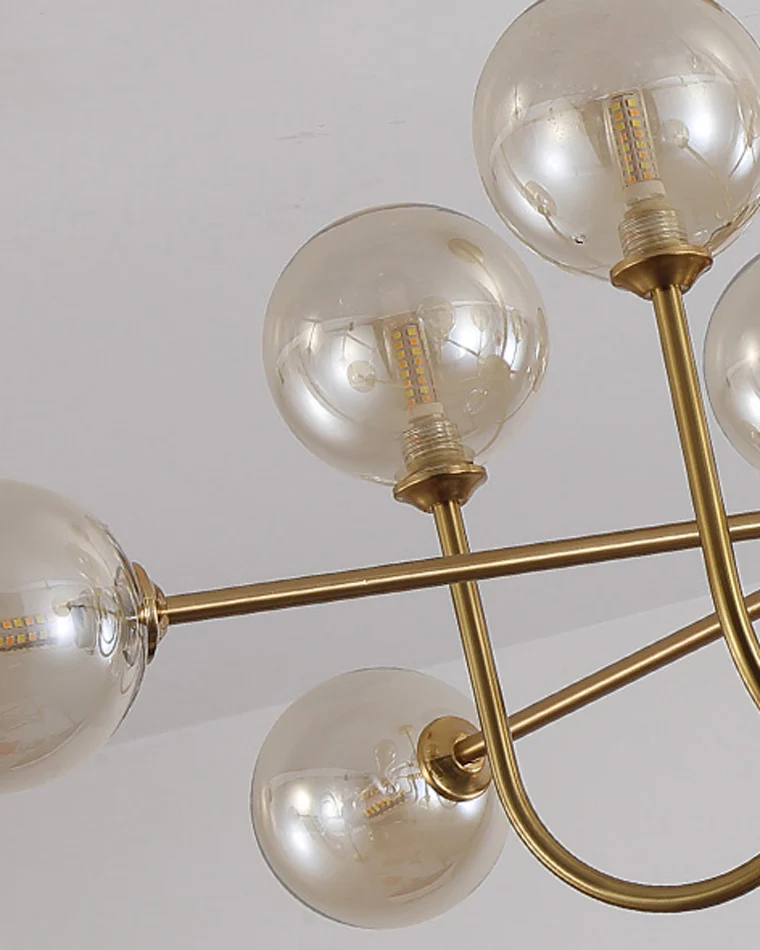 WOMO Glass Globe Brass Arm Chandelier-WM2255 - Image 41