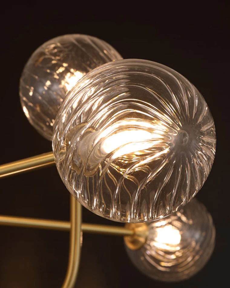 WOMO Glass Globe Brass Arm Chandelier-WM2255 - Image 42