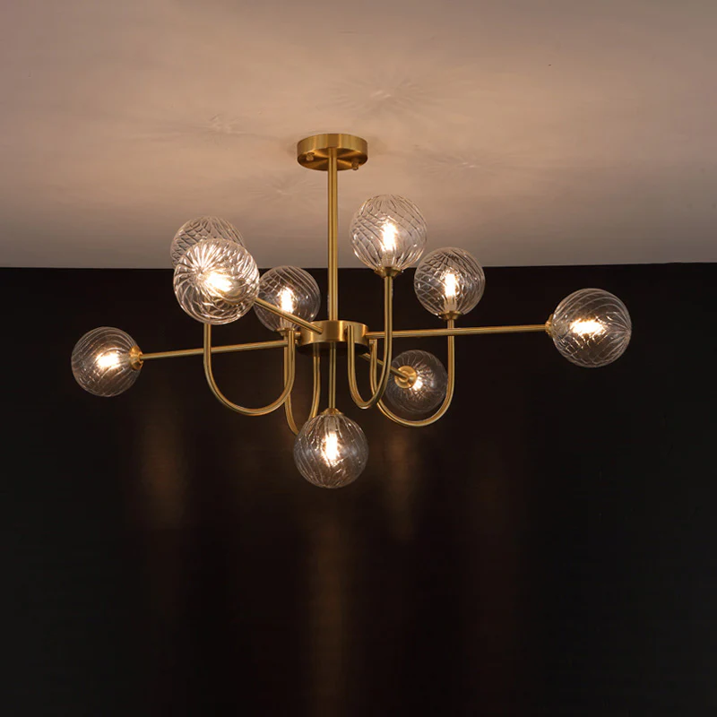 WOMO Glass Globe Brass Arm Chandelier-WM2255 - Image 49