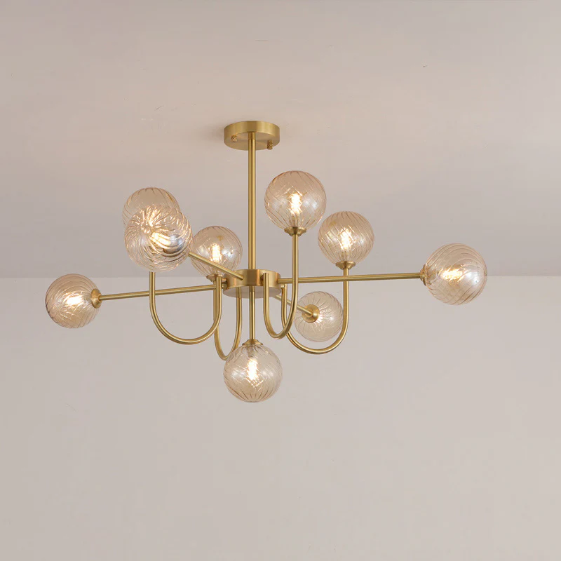 WOMO Glass Globe Brass Arm Chandelier-WM2255 - Image 51