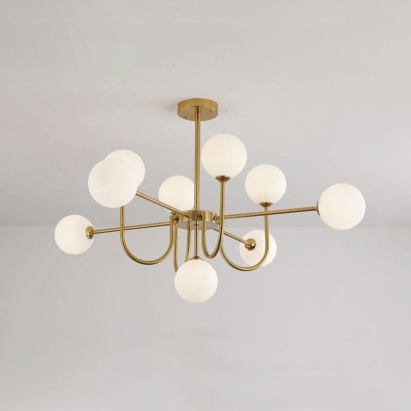 WOMO Glass Globe Brass Arm Chandelier-WM2255 - Image 53