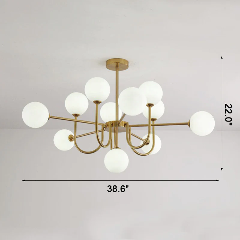 WOMO Glass Globe Brass Arm Chandelier-WM2255 - Image 60