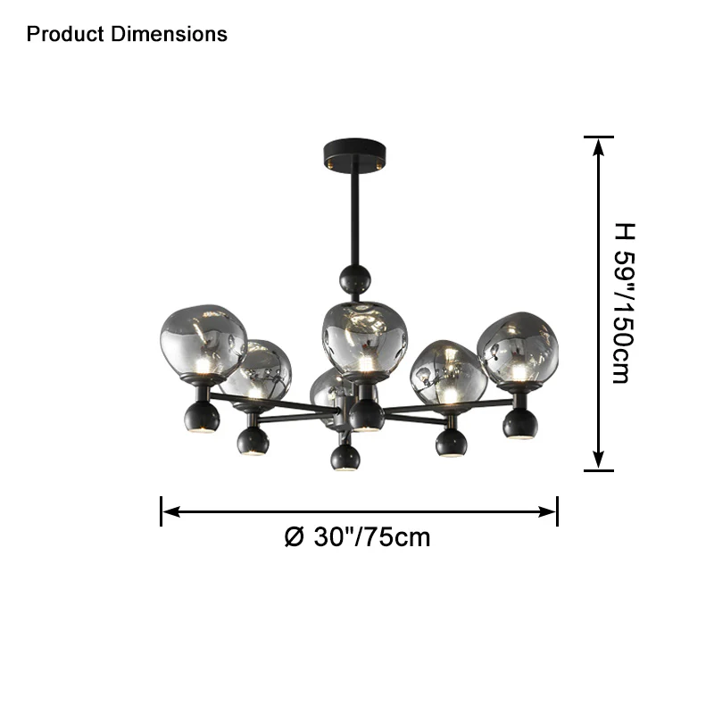 WOMO Glass Globe Chandelier-WM2454 - Image 12
