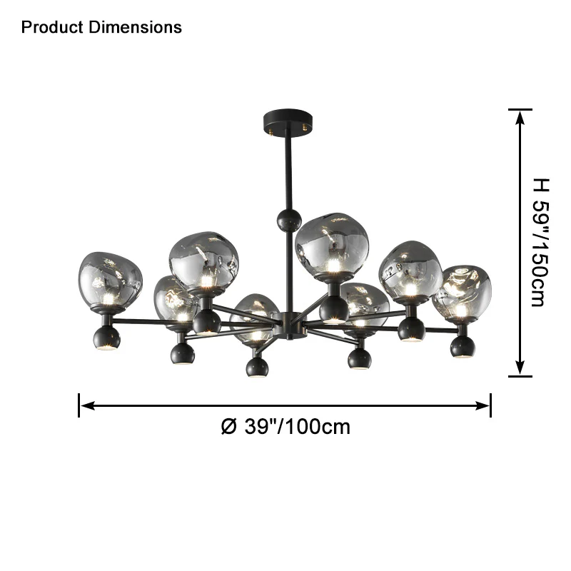 WOMO Glass Globe Chandelier-WM2454 - Image 14