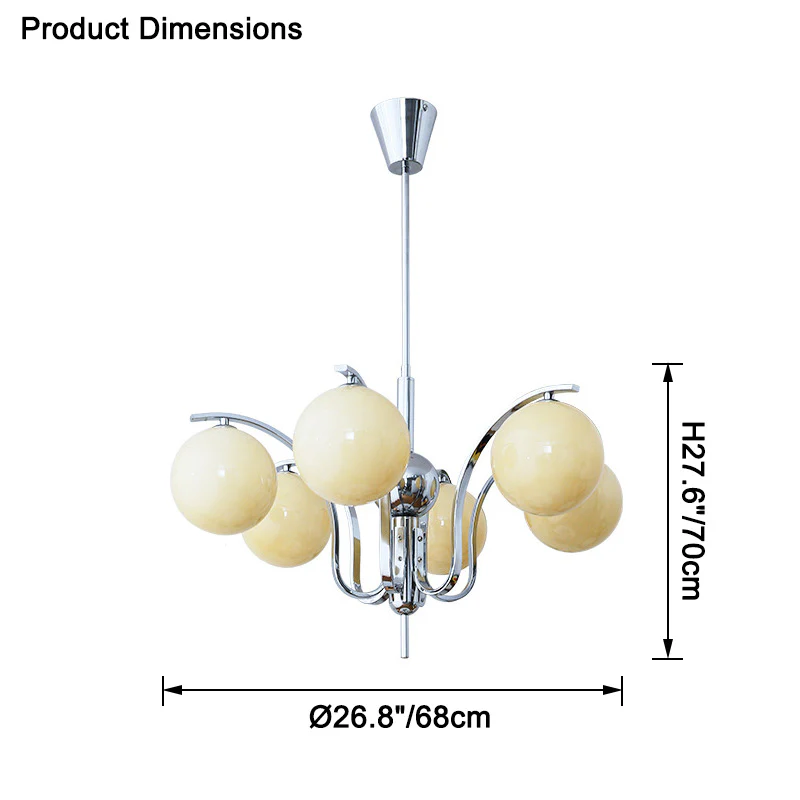 WOMO Glass Globe Chandelier-WM2558 - Image 17
