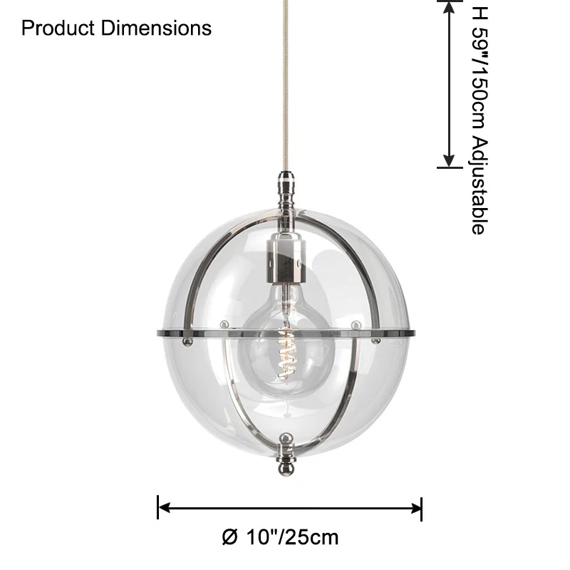 WOMO Globe Glass Pendant Light-WM2504 - Image 14