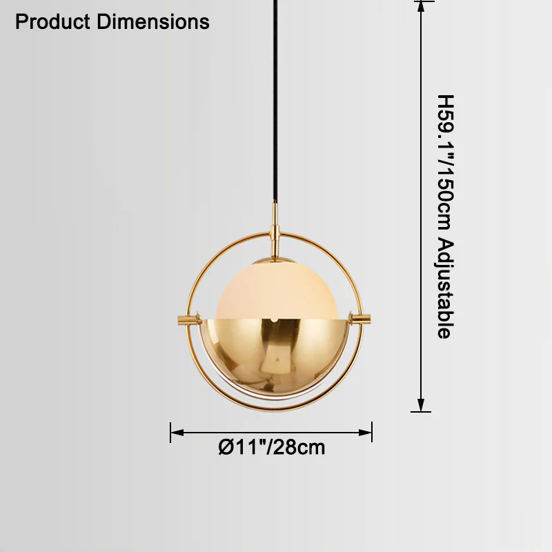 WOMO Adjustable Glass Globe Pendant Light-WM2563 - Image 29