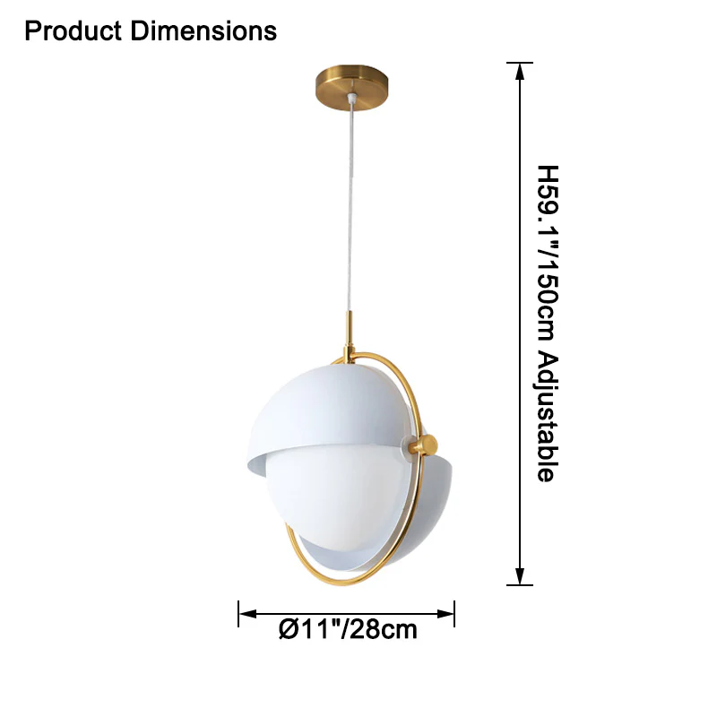 WOMO Adjustable Glass Globe Pendant Light-WM2563 - Image 33