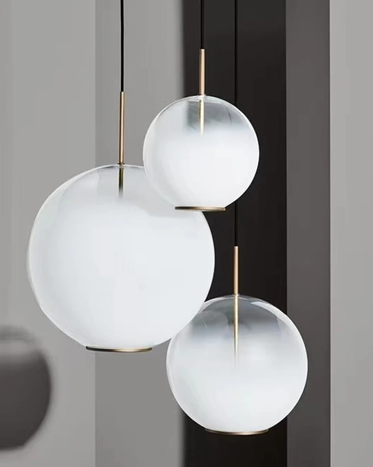 WOMO Milk Glass Globe Pendant Light-WM2674 - Image 3