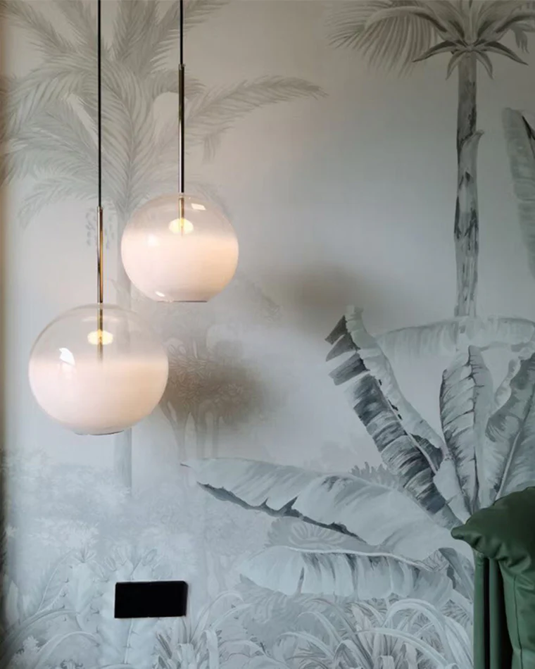 WOMO Milk Glass Globe Pendant Light-WM2674 - Image 6