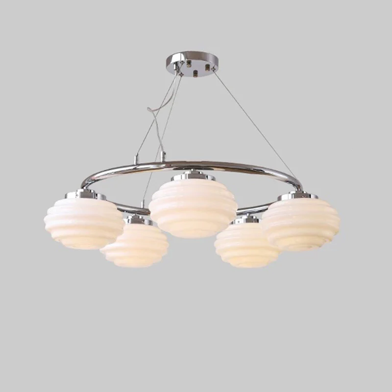 WOMO Fluted Glass Globe Round Chandelier-WM2767 - Image 22