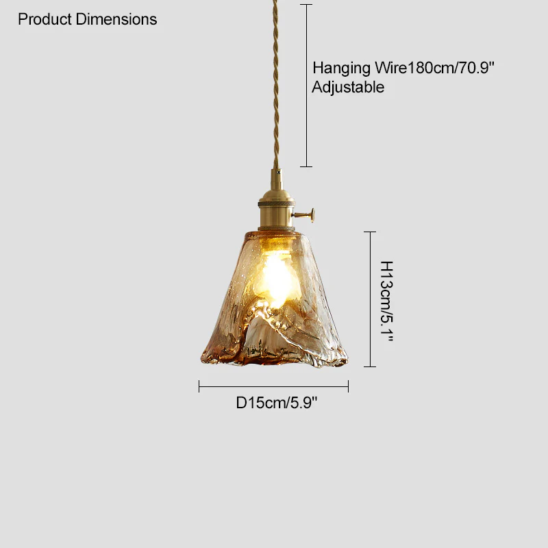 WOMO Amber Glass Small Pendant Light-WM2210 - Image 29