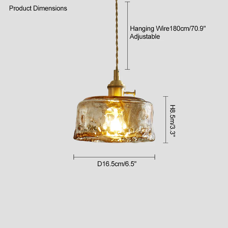 WOMO Amber Glass Small Pendant Light-WM2210 - Image 30