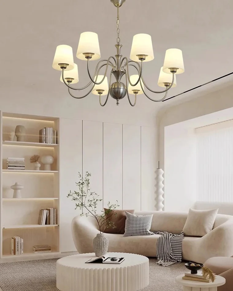 WOMO Glass Shaded Arm Chandelier-WM2946 - Image 2