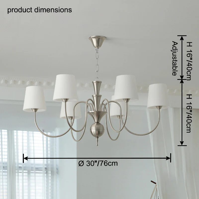 WOMO Glass Shaded Arm Chandelier-WM2946 - Image 20