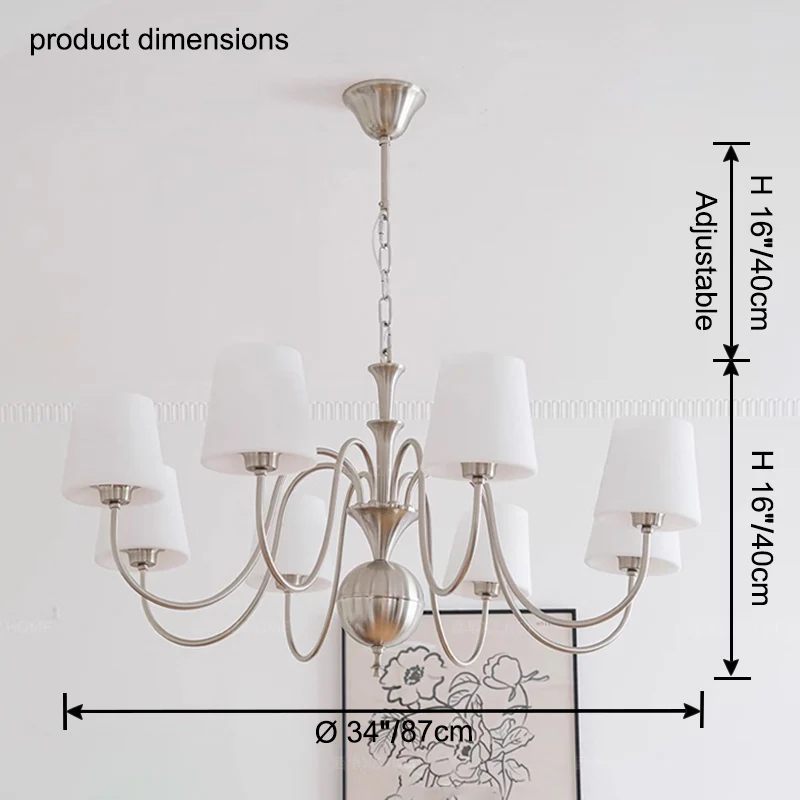 WOMO Glass Shaded Arm Chandelier-WM2946 - Image 22