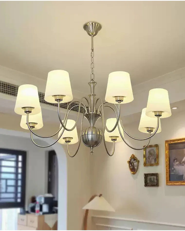 WOMO Glass Shaded Arm Chandelier-WM2946 - Image 9