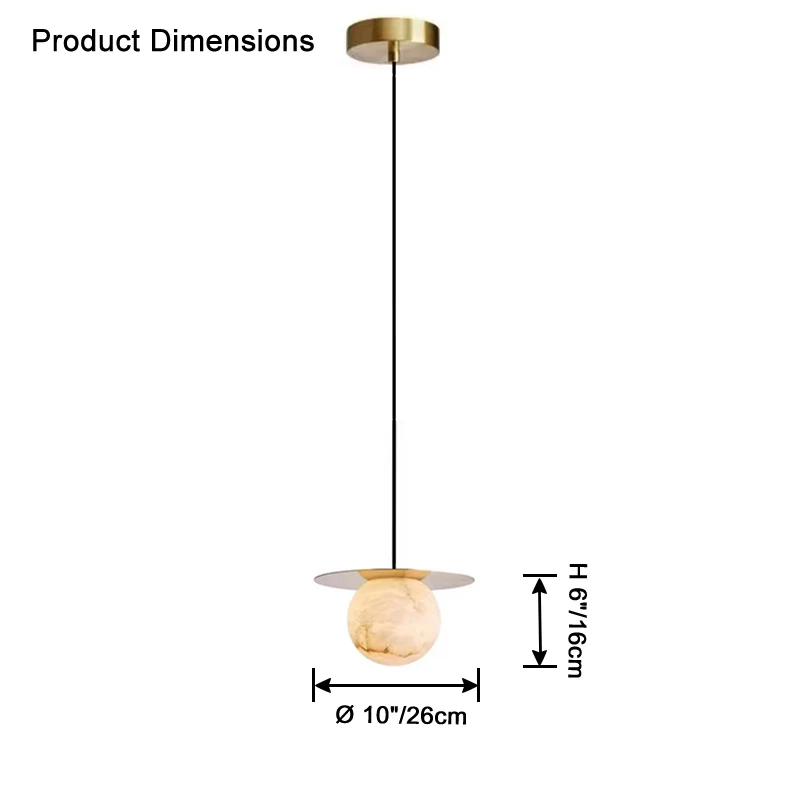 WOMO Disc Globe Alabaster Pendant Light-WM2836 - Image 11