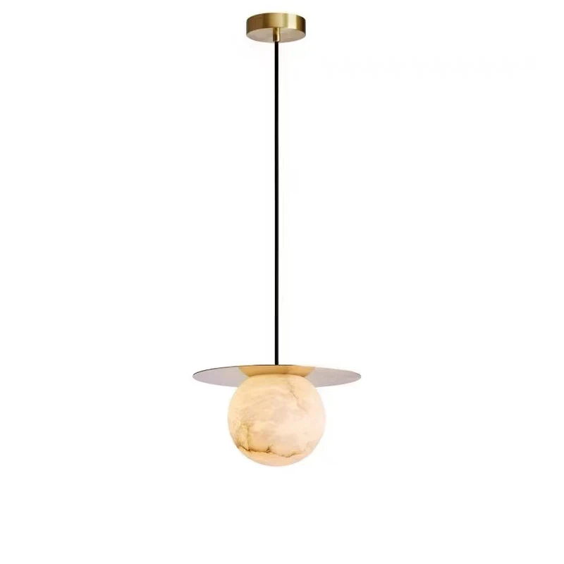 WOMO Disc Globe Alabaster Pendant Light-WM2836 - Image 12