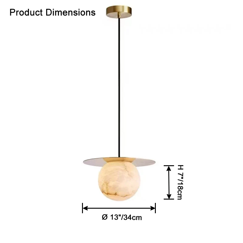WOMO Disc Globe Alabaster Pendant Light-WM2836 - Image 13