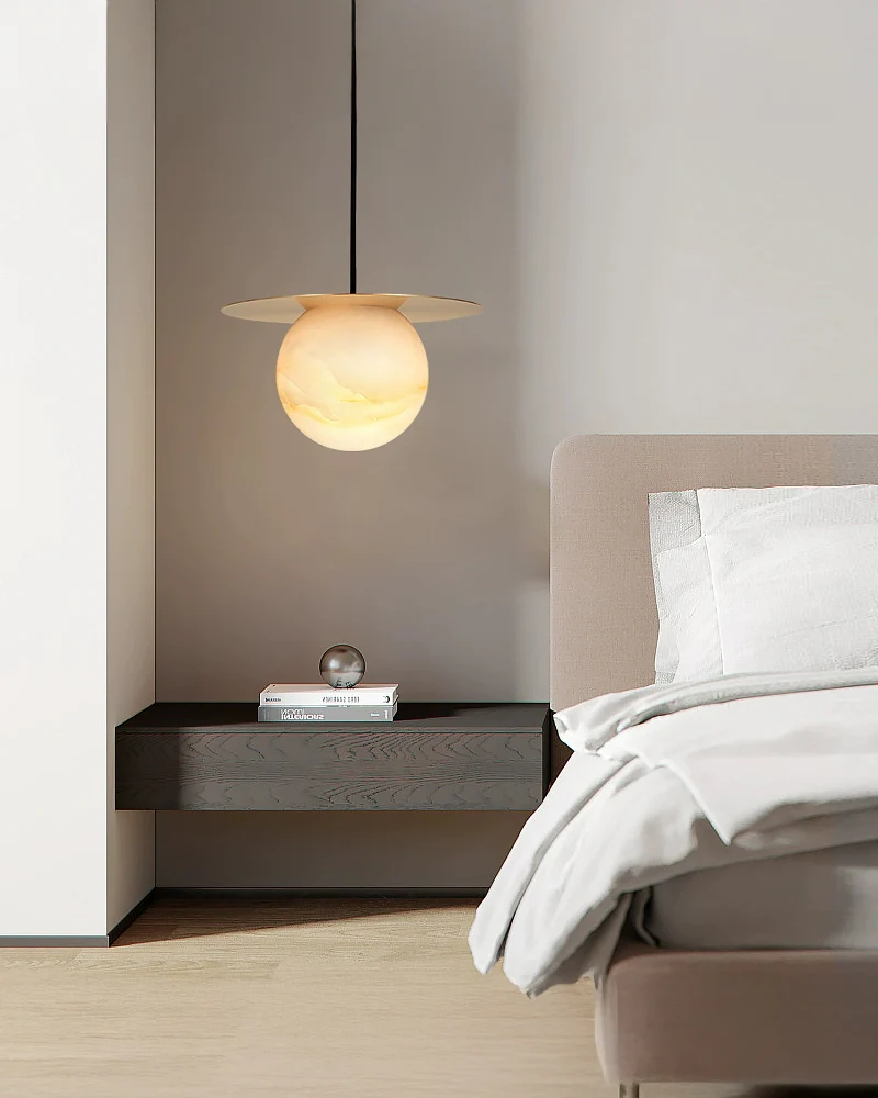 WOMO Disc Globe Alabaster Pendant Light-WM2836 - Image 6
