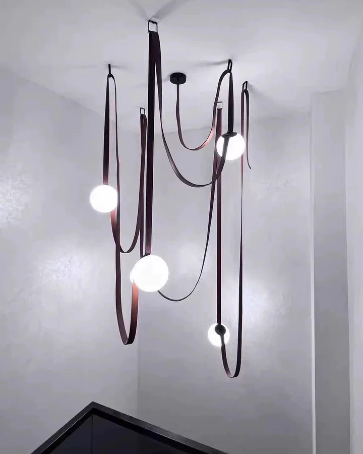 WOMO Globe Leather Pendant Light-WM2311 - Image 17