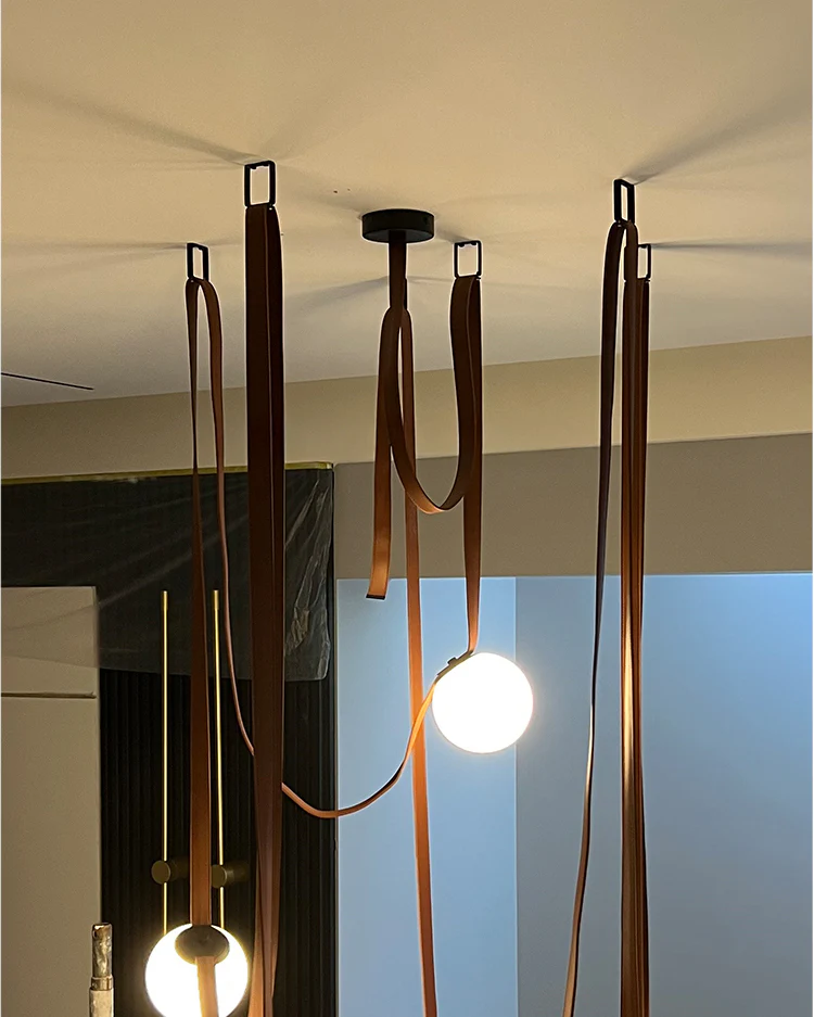 WOMO Globe Leather Pendant Light-WM2311 - Image 19
