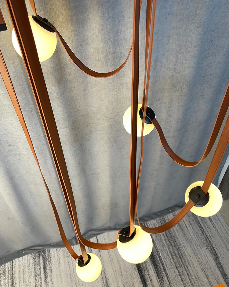WOMO Globe Leather Pendant Light-WM2311 - Image 25