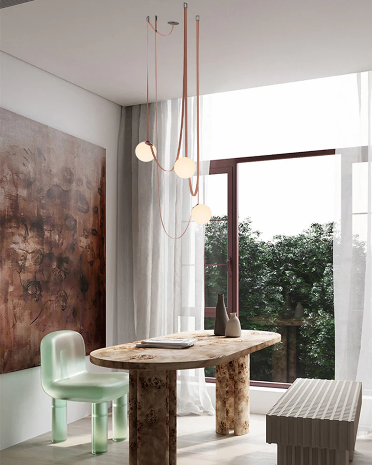 WOMO Globe Leather Pendant Light-WM2311 - Image 4