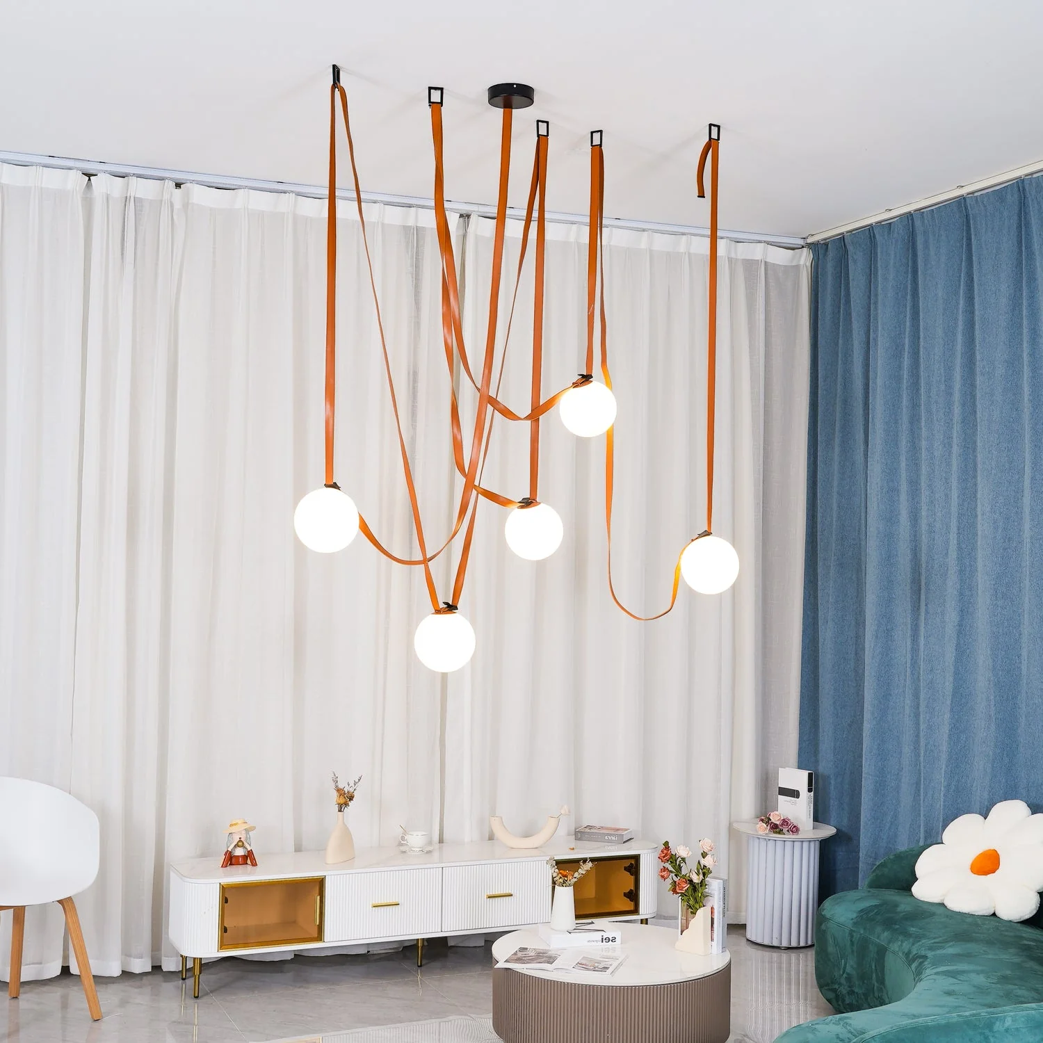 WOMO Globe Leather Pendant Light-WM2311 - Image 5