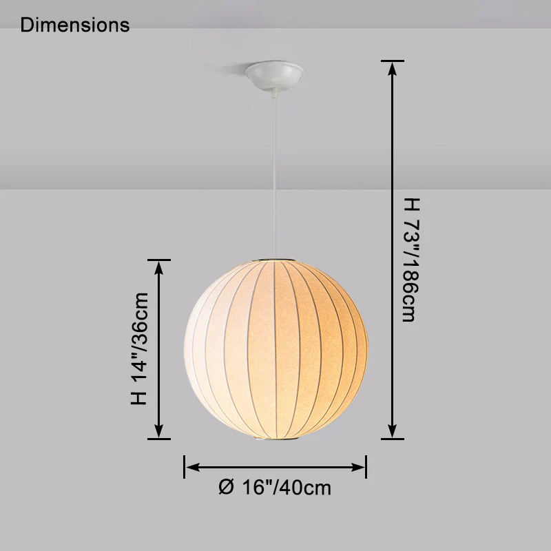 WOMO Globe Silk Pendant Light-WM2964 - Image 12