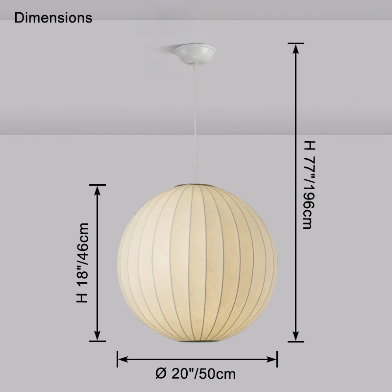 WOMO Globe Silk Pendant Light-WM2964 - Image 14