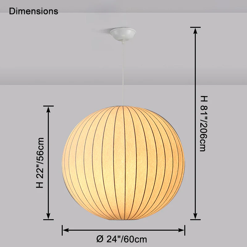 WOMO Globe Silk Pendant Light-WM2964 - Image 16