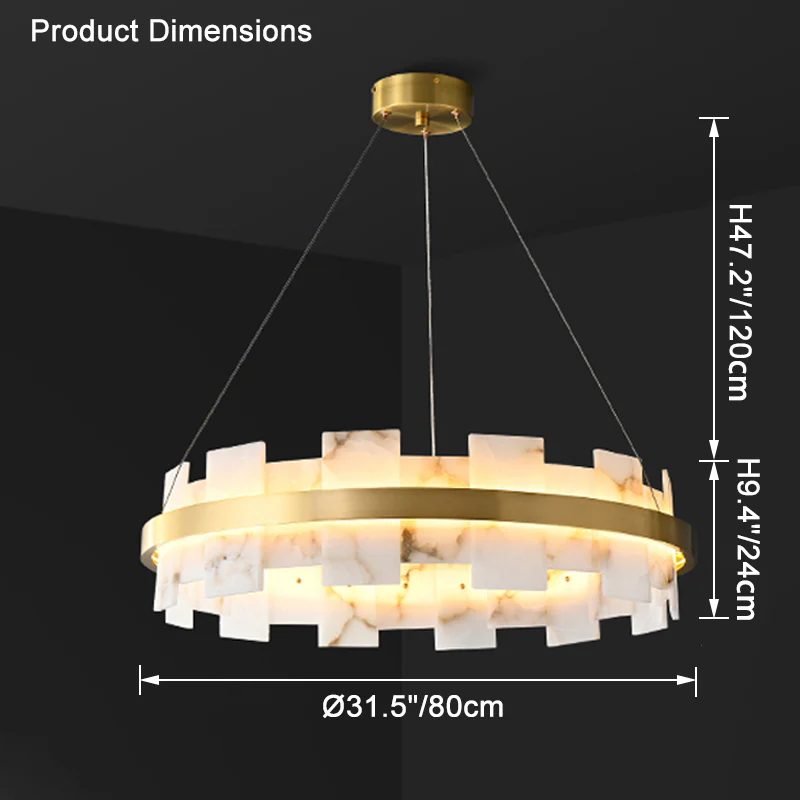 WOMO Gold Alabaster Round Chandelier-WM2394 - Image 15